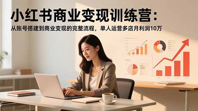 小红书商业变现训练营：从账号搭建到商业变现的完整流程，单人运营多店月利润10万-课程网