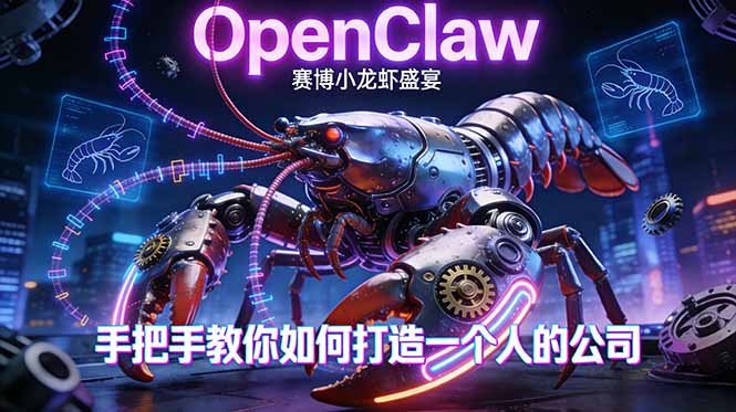 OpenClaw，小龙虾-从产品到爆款的成长之路，手把手教你如何打造一个人的公司-课程网