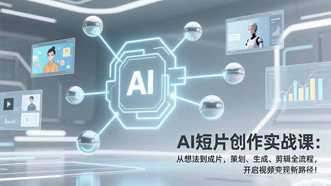 AI短片创作实战课：从想法到成片，策划、生成、剪辑全流程，开启视频变现新路径！-课程网