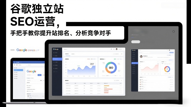 谷歌独立站SEO运营，手把手教你提升网站排名、分析竞争对手（更新2026）-课程网