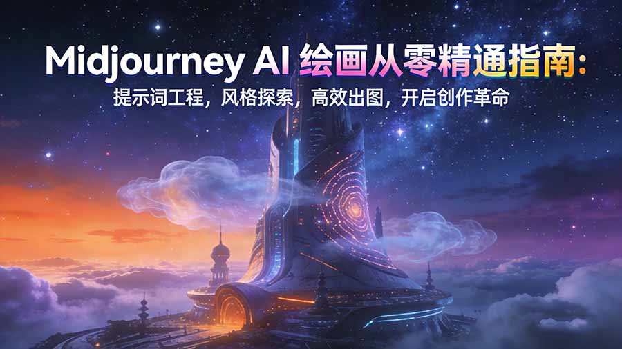 Midjourney AI绘画从零精通指南：提示词工程，风格探索，高效出图，开启创作革命-课程网