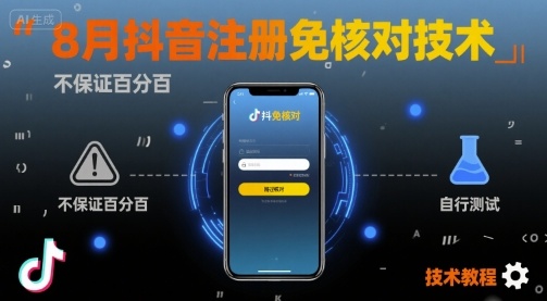 8月抖音注册免核对技术，不保证百分百，自测-课程网
