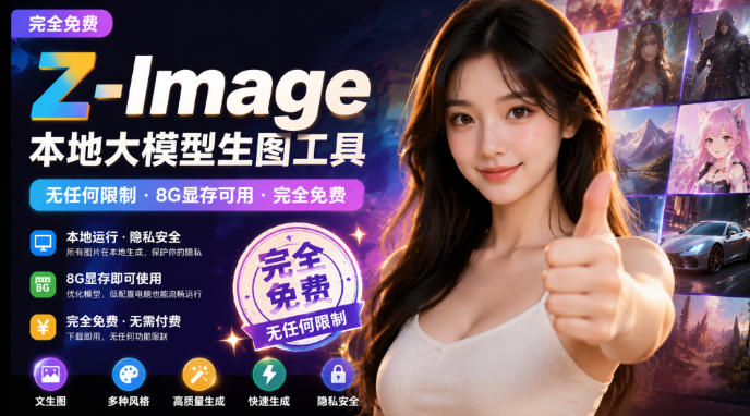 Z-Image本地大模型生图工具，无任何限制·8G显存可用·完全免费-课程网