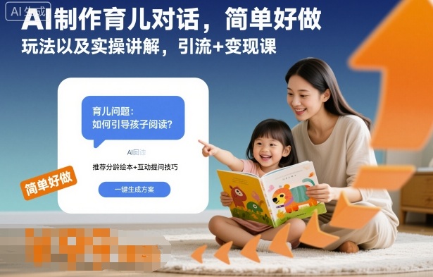 AI制作育儿对话，简单好做，玩法以及实操讲解，引流+变现课-课程网
