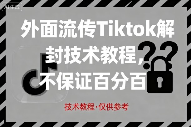 外面流传Tiktok解封技术教程，不保证百分百，具体自测-课程网