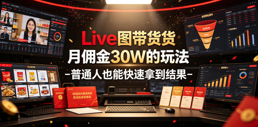 Live图带货月佣金30W的玩法-普通人也能快速拿到结果-课程网
