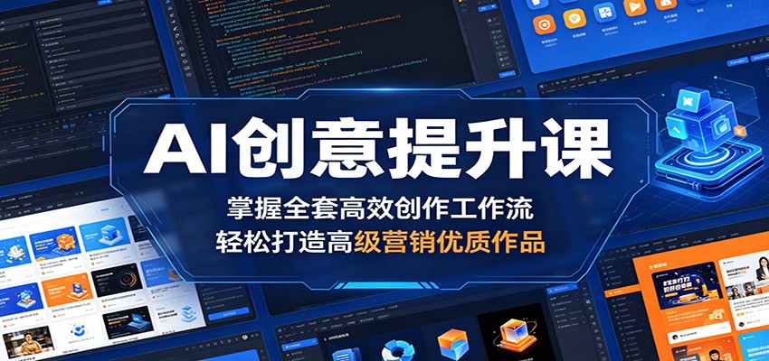 AI创意提升课：掌握全套高效创作工作流，轻松打造高级营销优质作品-课程网