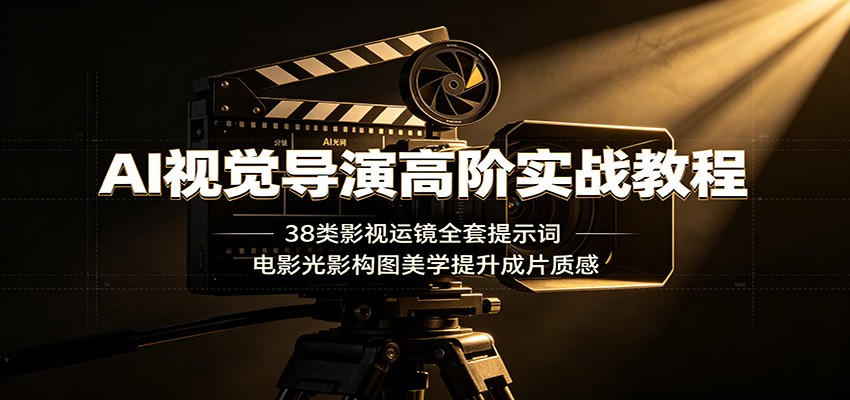 AI视觉导演高阶实战教程：38类影视运镜全套提示词，电影光影构图美学提升成片质感-课程网