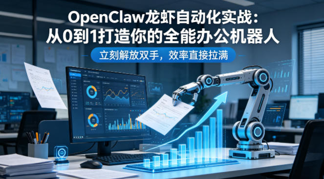 OpenClaw龙虾自动化实战：从0到1打造你的全能办公机器人，立刻解放双手，效率直接拉满-课程网