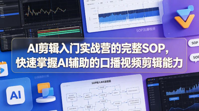 AI剪辑入门实战营的完整SOP，快速掌握AI辅助的口播视频剪辑能力-课程网