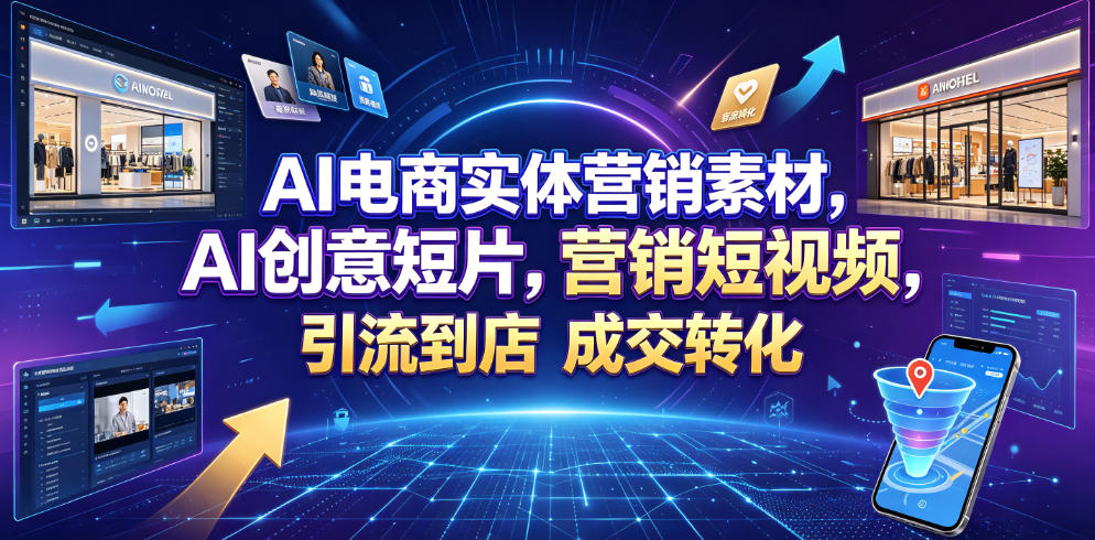 AI电商实体营销素材，AI创意短片，高效打造营销短视频，轻松引流到店，稳定提升门店客流与成交转化-课程网