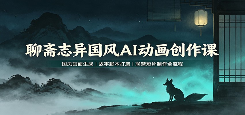 聊斋志异国风AI动画创作课：国风画面生成，故事脚本打磨，聊斋短片制作全流程-课程网