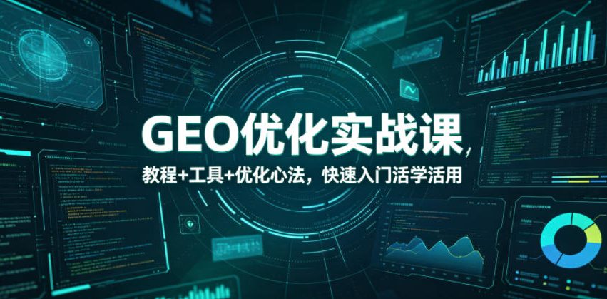 GEO优化实战课，教程+工具+优化心法，快速入门活学活用-课程网