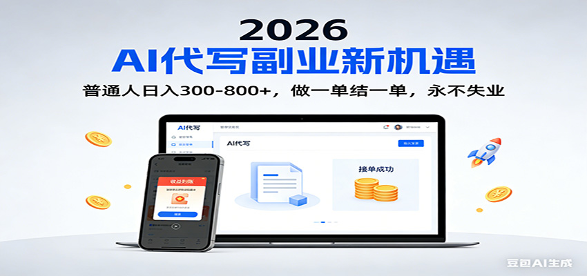 2026 副业首选！AI 代写日入 300-800，普通人0门槛，做一单结一单！-课程网