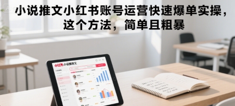 小说推文小红书账号运营快速爆单实操，这个方法，简单且粗暴-课程网