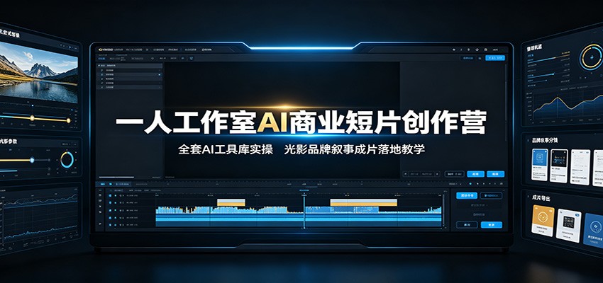 一人工作室AI商业短片创作营：全套AI工具库实操，光影品牌叙事成片落地教学-课程网