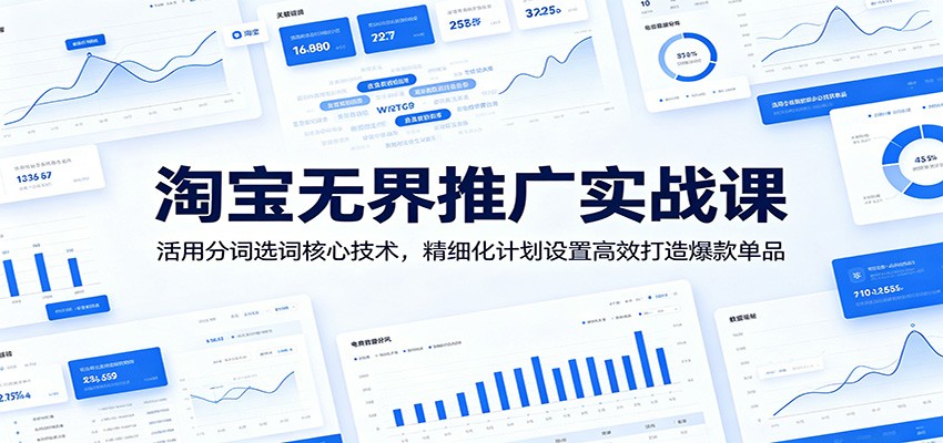 淘宝无界推广实战课：活用分词选词核心技术，精细化计划设置高效打造爆款单品-课程网