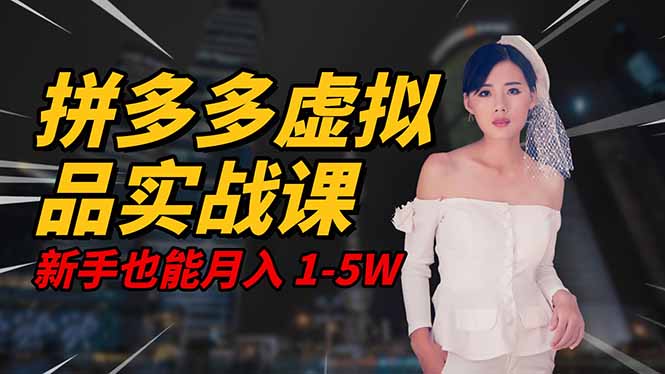 2025 拼多多虚拟品系统实战课，轻资产项目，可矩阵开工作室，新手也能…-课程网