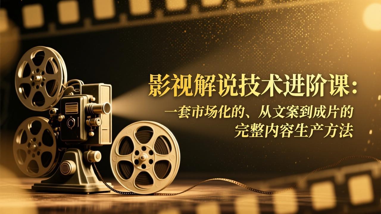 影视解说技术进阶课：一套市场化的、从文案到成片的完整内容生产方法-课程网