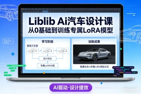 Liblib Ai汽车设计课，从0基础文生图，到教你训练专属设计和风格LoRA模型-课程网