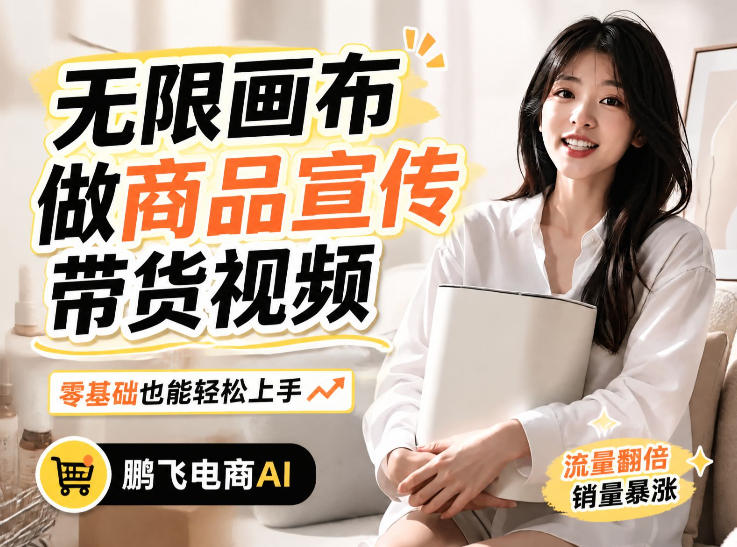 不用模特不用拍，AI生成电商带货视频｜无限画布从0到1搭建教程，全程实操演示，新手也能跟着落地-课程网