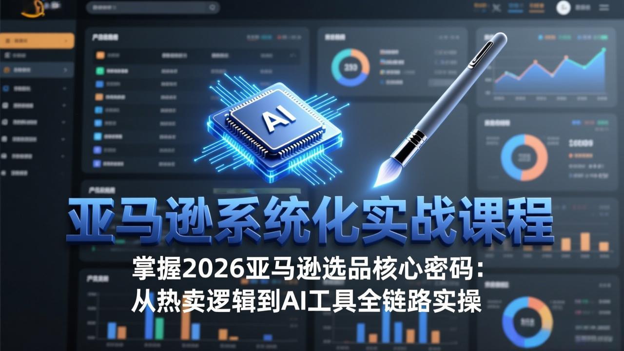 亚马逊系统化实战课-更新3月：2026最新选品方法论，从热卖原因分析到AI作图，提升选品成功率-课程网