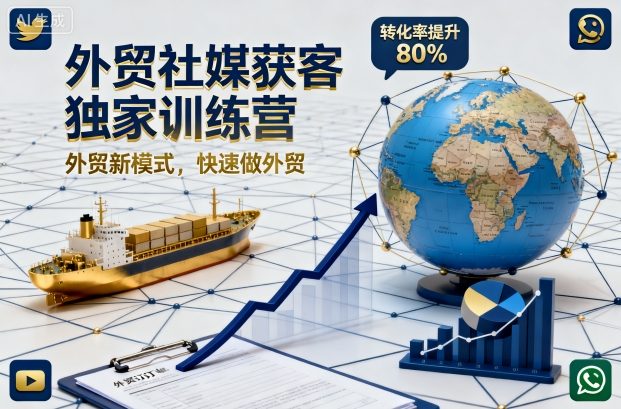 外贸社媒获客独家训练营，外贸新模式，快速做外贸（更新26年4月）-课程网