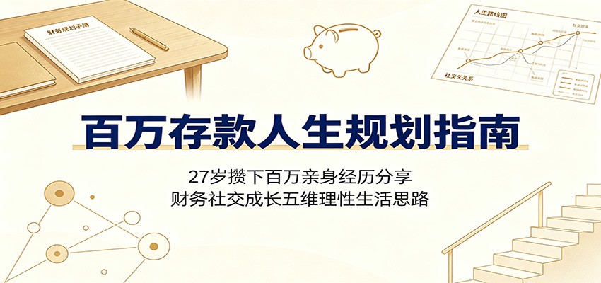 百万存款人生规划指南：27岁攒下百万亲身经历分享，财务社交成长五维理性生活思路-课程网