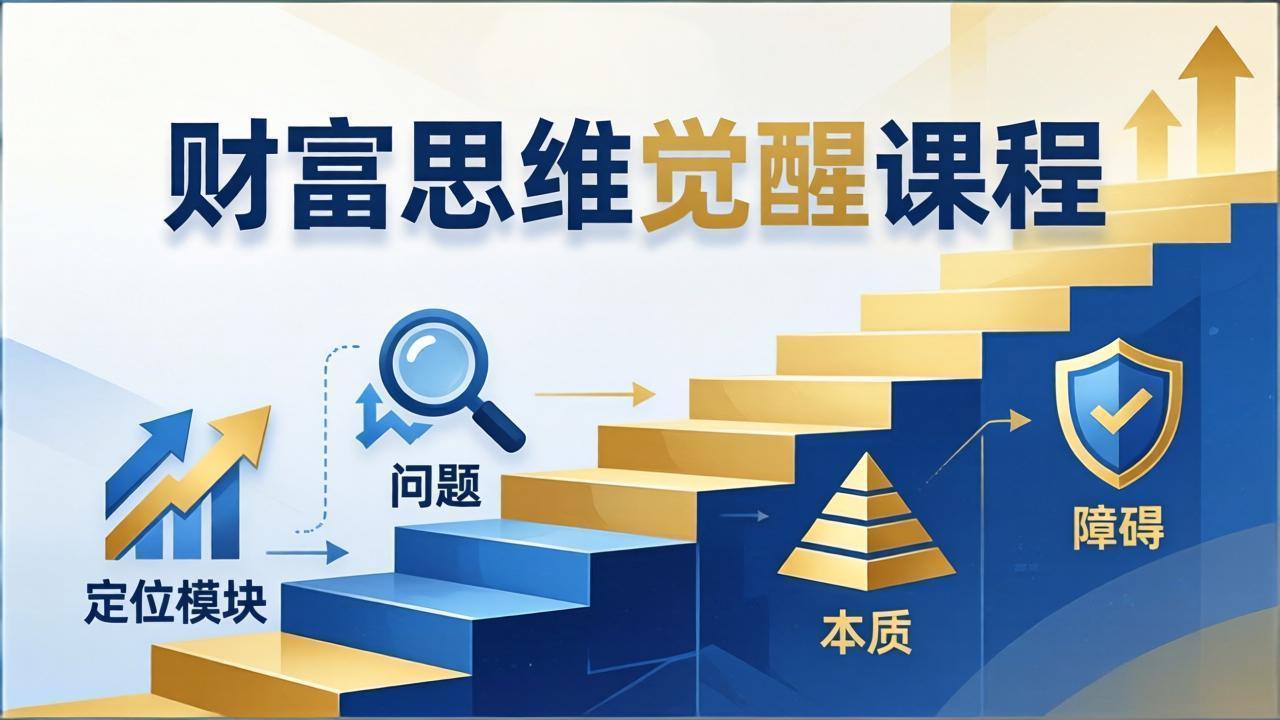 财富思维觉醒第十期：3天大课四大模块，精准定位问题看清本质，扫清人生障碍-课程网