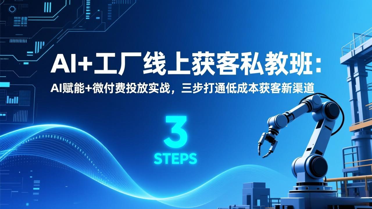 AI+工厂线上获客私教班：AI赋能+微付费投放实战，三步打通低成本获客新渠道-课程网