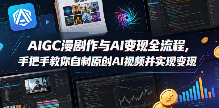 AIGC漫剧创作与AI变现全流程，手把手教你自制原创AI视频并实现变现-课程网