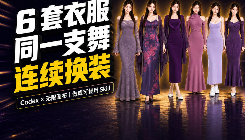 同一支舞,6套衣服按顺序切换:我把服装换装视频做成了一个Skill 同一支舞,6套衣服按顺序切换:我把服装换装视频做成了一个Skill