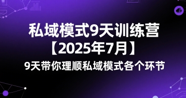 私域模式9天训练营【2025年7月】9天带你理顺私域模式各个环节-课程网