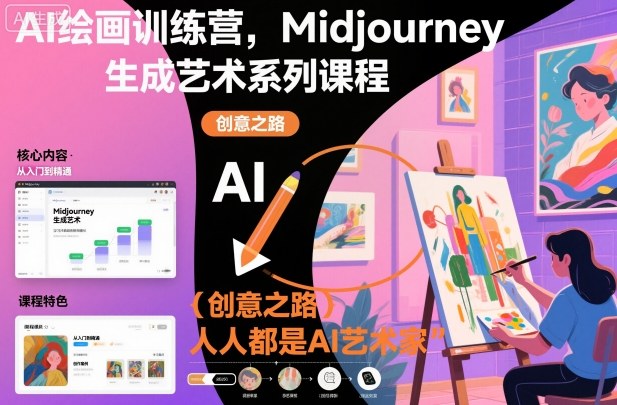 AI绘画训练营，Midjourney生成艺术系列课程，人人都是AI艺术家-课程网