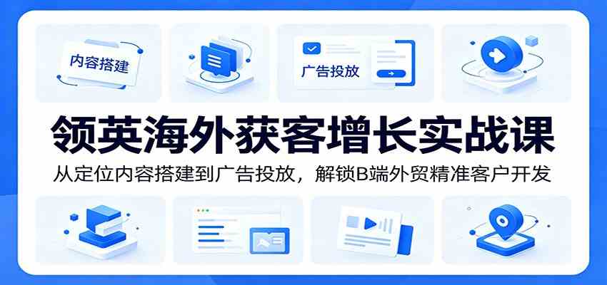 领英海外获客增长实战课：从定位内容搭建到广告投放，解锁B端外贸精准客户开发-课程网