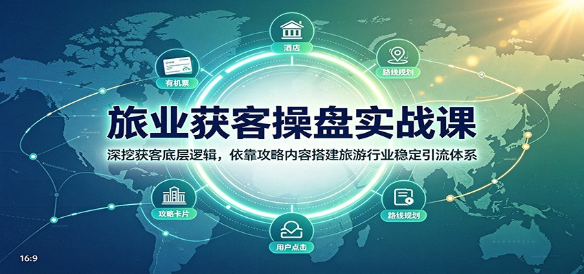 旅业获客操盘实战课：深挖获客底层逻辑，依靠攻略内容搭建旅游行业稳定引流体系-课程网