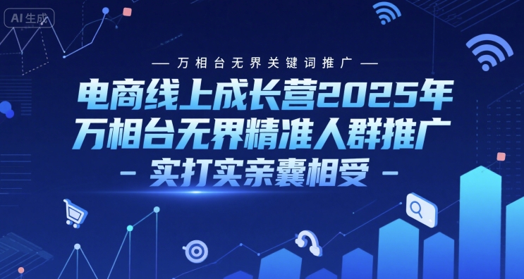 电商线上成长营2025年，万相台无界关键词推广-万相台无界精准人群推广-实打实亲囊相受-课程网