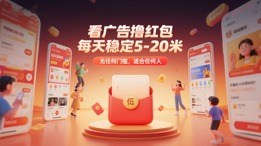 看广告撸红包，每天稳定5-20米，无任何门槛，适合任何人-课程网