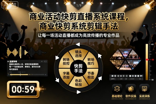 商业活动快剪直播系统课程，商业快剪系统剪辑手法-课程网