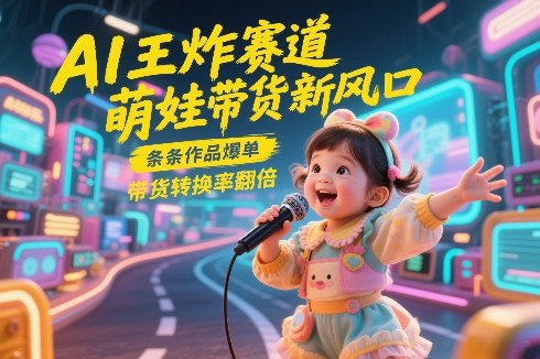 AI王炸赛道，萌娃带货新风口，条条作品爆单，带货转换率翻倍，核心逻辑拆解-课程网