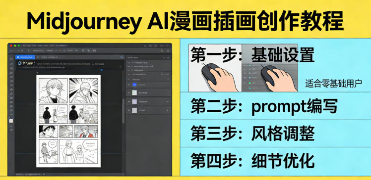 利用Midjourney AI人工智能轻松创作漫画插画教程，零基础创作完整漫画插画-课程网