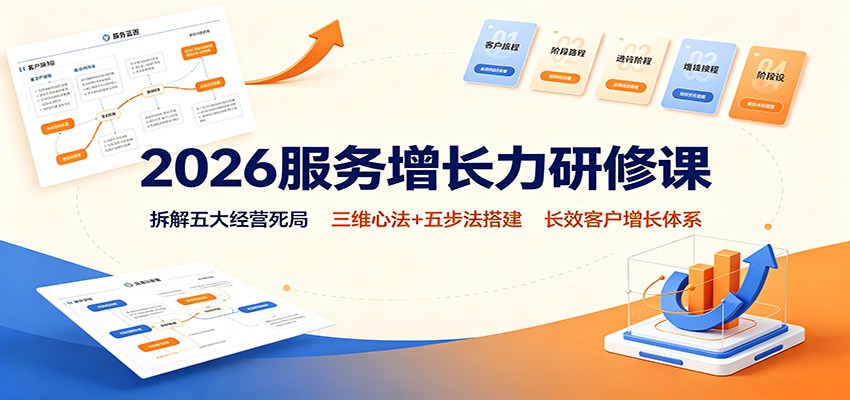2026服务增长力研修课：拆解五大经营死局，三维心法+五步法搭建长效客户增长体系-课程网