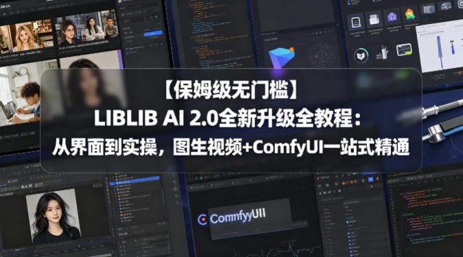 【保姆级无门槛】LIBLIB AI 2.0全新升级全教程：从界面到实操，图生视频+ComfyUI一站式精通-课程网