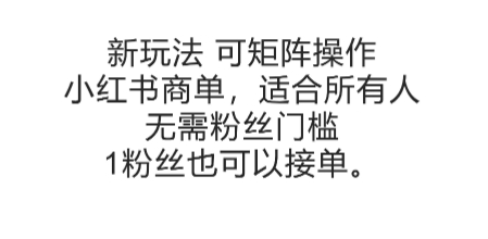 可矩阵操作，小红书商单新玩法，适合所有人，无需粉丝门槛，1粉丝也可以接单-课程网