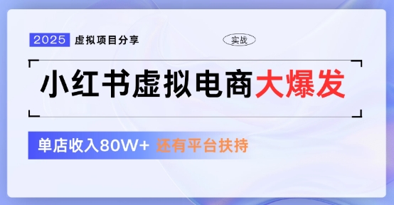 小红书虚拟店铺 蓝海项目 小白轻松一天3张+-课程网