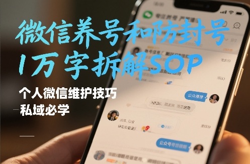 微信养号和防封号1万字拆解SOP，个人微信维护技巧，私域必学【文档】-课程网