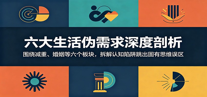 六大生活伪需求深度剖析：围绕减重、婚姻等六个板块，拆解认知陷阱跳出固有思维误区-课程网
