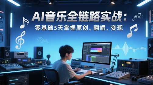 AI音乐全链路实战变现课：零基础3天掌握原创、翻唱、变现-课程网