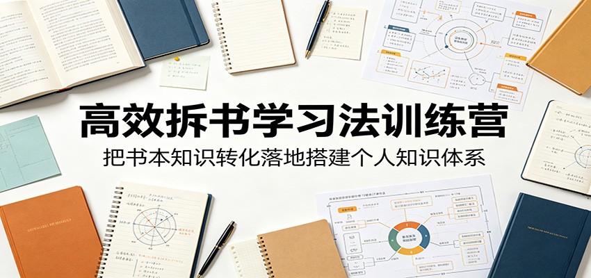 高效拆书学习法训练营，把书本知识转化落地搭建个人知识体系-课程网