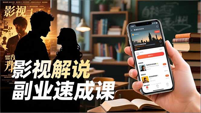 Tk影视解说副业速成课，软件安装、全流程实操、爆款预设，新手两周变现-课程网